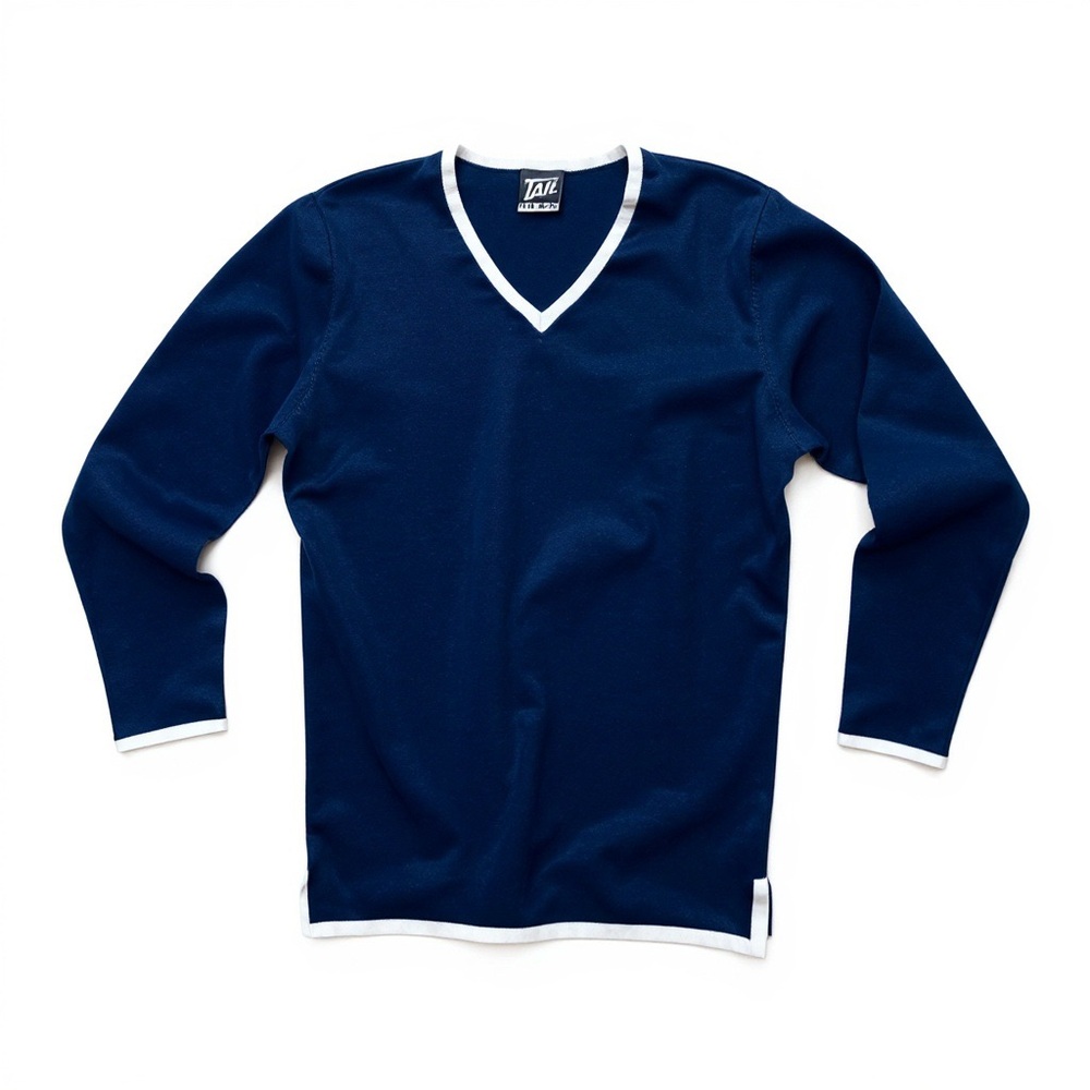 TAIL TECH Navy Blue V-Neck Sweater